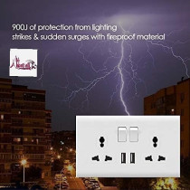 Abbasali 2 USB Wall Socket with Double Switch And Tamper Resistant Duplex Receptacle, White