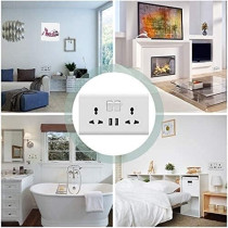 Abbasali 2 USB Wall Socket with Double Switch And Tamper Resistant Duplex Receptacle, White