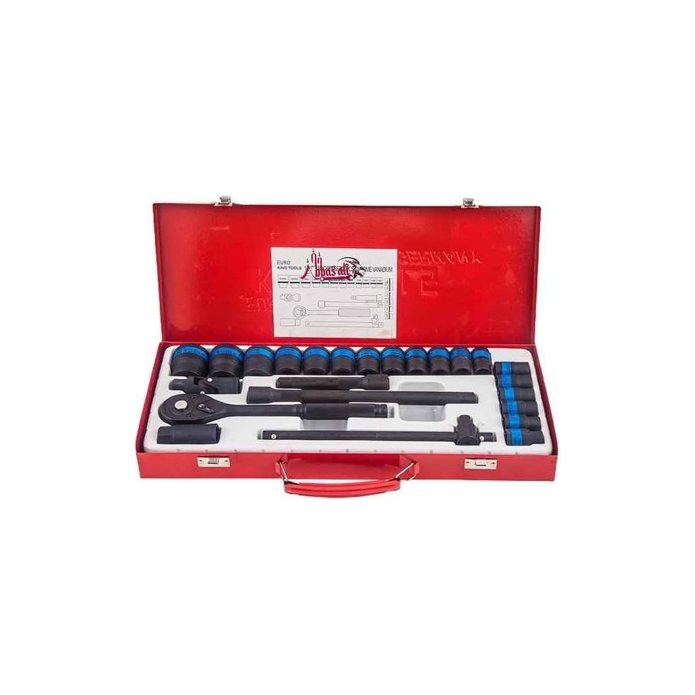 Abbasali 24 Piece Impact Socket Set, 1/2 Inch Master Drive CRV with Extension Bars And T-Bar