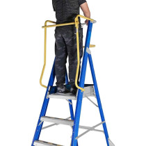 Abbasali 5ft Fiberglass Platform Ladder, 1.4m for Heavy Duty Use