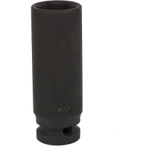 Abbasali Black Deep Socket 1/2 Inch 6PT, 12mm for Durable Performance