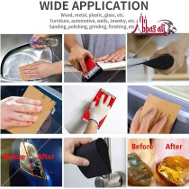 Abbasali 10 Pcs Wet and Dry Sandpaper with 2 Sanding Blocks, 220 Grit for Wood, Metal And Automotive Polishing