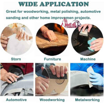 Abbasali 10 Pcs Wet and Dry Sandpaper with 2 Sanding Blocks, 220 Grit for Wood, Metal And Automotive Polishing