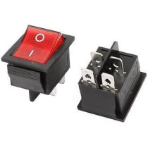 Abbasali Square Illuminated Red Button KCD4 DPST ON OFF 16A 250V AC Power Switch for Car/Boat/Truck, Red