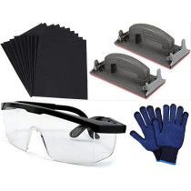 Abbasali 10 Pcs Wet and Dry Sandpaper with 2 Sanding Blocks, 320 Grit for Wood, Metal And Automotive Finishing