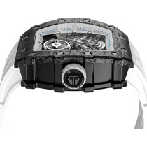 TSAR BOMBA Luxury Automatic Mechanical Watches For Men - Japanese Movement Sapphire Glass - 50M Waterproof Men's Watch - Square Wrist Watches Silicone Band Luminous Elegant Gifts for Men