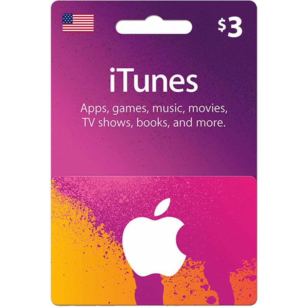 App Store & iTunes USD 3 USA Region Instant E-mail Delivery