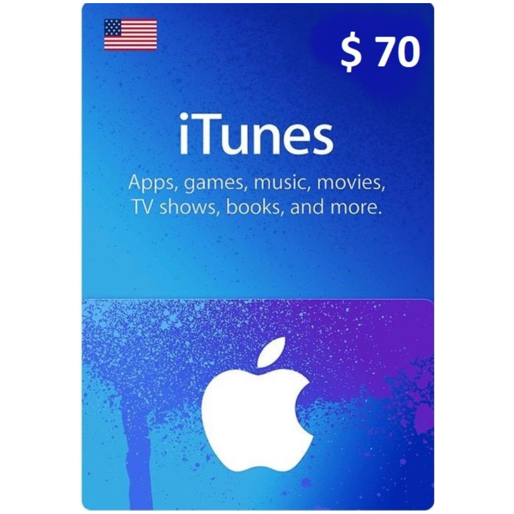 App Store & iTunes USD 70 USA Region Instant E-mail Delivery