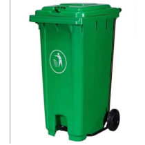 Abbasali Large Outdoor Trash Can with Lid Pedal, Recycling Bins for Outdoor Furniture and Garden Trash, 120L Green
