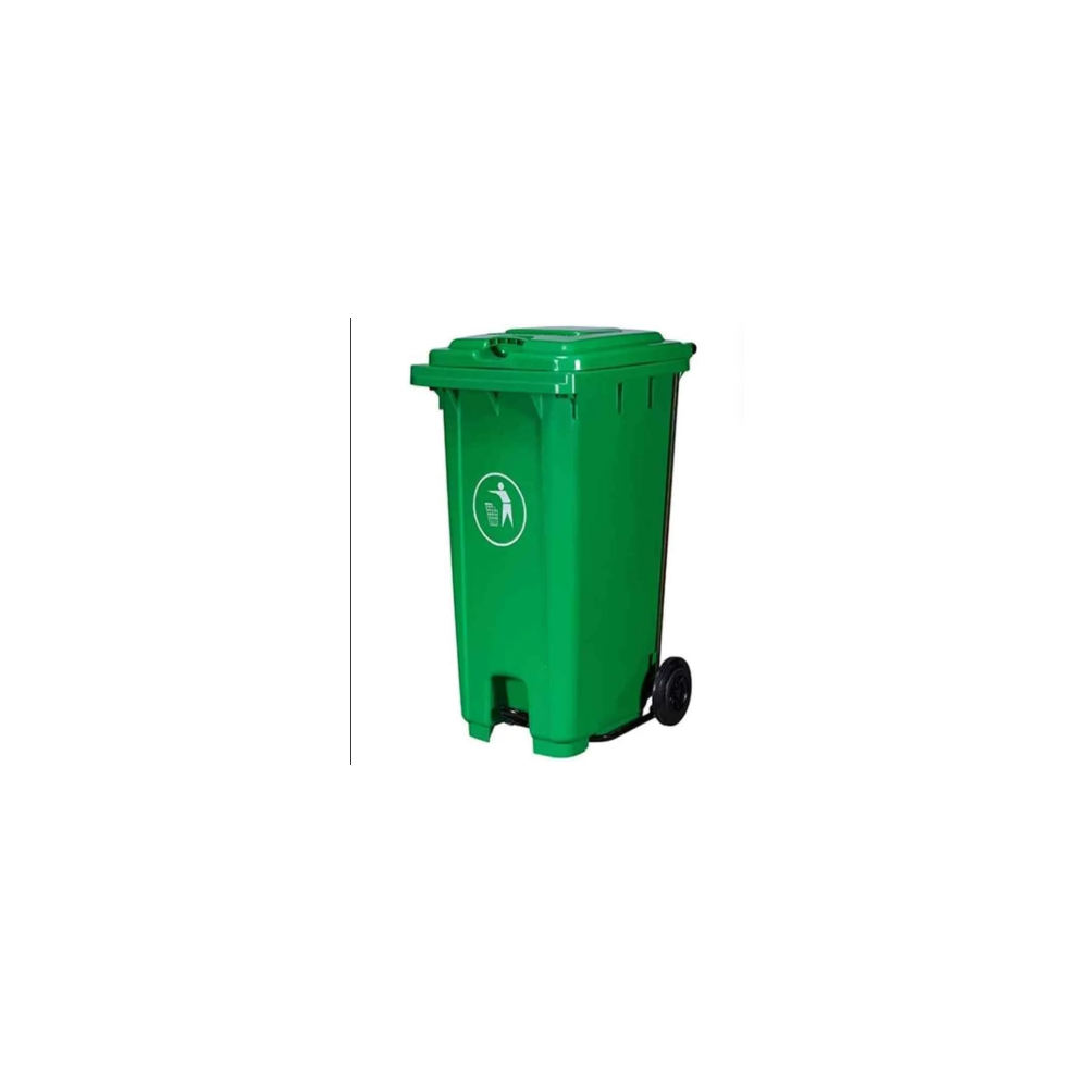 Abbasali Large Outdoor Trash Can with Lid Pedal, Recycling Bins for Outdoor Furniture and Garden Trash, 120L Green