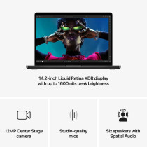 Apple MacBook Pro 14inch 2024, M4 Pro with 14core CPU, 24GB RAM, 1TB SSD, 20core GPU, Space Black MX2J3 English Keyboard, 1 Year Warranty