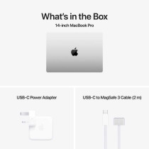 Apple MacBook Pro 14 inch 2024, M4 Pro with 14core CPU, 24GB RAM, 1TB SSD, 20core GPU, Silver MX2F3 English Keyboard