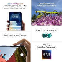 Apple iPhone 16, 5G, Ultramarine 128 GB, 6.1 Inch Display, International Version