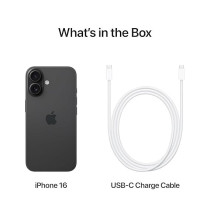 Apple iPhone 16, 5G, Black 128 GB, 6.1 Inch Display, International Version