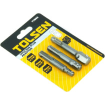 Tolsen SDS-PLUS Adaptor Set, Silver, 3PCS, 1/4 Inch, 3/8 Inch, 1/2 Inch, Model 77865