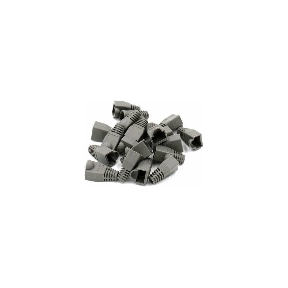 Abbasali 100 Pcs Soft Plastic CAT5E CAT6 Ethernet RJ45 Cable Cap Connectors, Grey, Strain Relief Boots