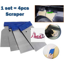 Abbasali 3 Types of Scrapers for Home And Office Maintenance, Includes Paint Scraper, 4pcs Putty Metal Scraper Set And 10-inch Scraper