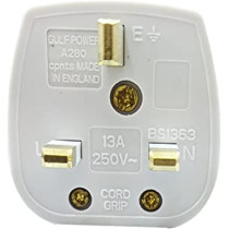 Rexton 13A 3 Pin Plug Top UK Standard, Fitted 13A Fuse for Safety