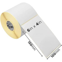 Abbasali Direct Thermal Label 6x4 Inch, Waterproof And Scratch Resistant Adhesive Shipping Postage Sticker, 2 Roll Pack