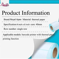 Abbasali Direct Thermal Label 6x4 Inch, Waterproof And Scratch Resistant Adhesive Shipping Postage Sticker, 2 Roll Pack