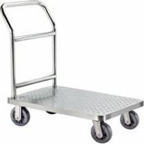 Abbasali Platform Truck, Heavy Duty Industrial Cart with 4 Wheels, Stainless Steel Push Cart