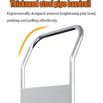 Abbasali Platform Truck, Heavy Duty Industrial Cart with 4 Wheels, Stainless Steel Push Cart