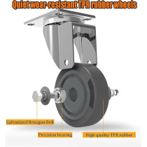 Abbasali Platform Truck, Heavy Duty Industrial Cart with 4 Wheels, Stainless Steel Push Cart