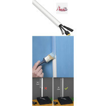 Abbasali White Cable Raceway On-Wall Cord Cover, 1 Meter Medium, Paintable Channel for Cable Management, 30mm x 15mm