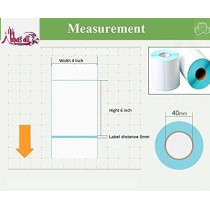 Abbasali Direct Thermal Label 6x4 Inch, Waterproof, Scratch Resistant Adhesive Shipping Postage Stickers, 4 Rolls