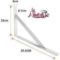 Abbasali Heavy Duty One Pair Shelf Brackets 9 Inch x 12 Inch, Floating Tripod Triangle L Brackets with Screwdriver for 90° Angle Wall-Mounted Shelves
