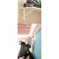 Abbasali Heavy Duty One Pair Shelf Brackets 9 Inch x 12 Inch, Floating Tripod Triangle L Brackets with Screwdriver for 90° Angle Wall-Mounted Shelves