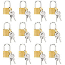 Abbasali 12 Pack Mini Padlocks, Cupreous Luggage Locks for Travel Security