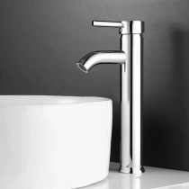 Abbasali Chrome Plated Wash Basin Mixer, Single Lever Deck Mounted Faucet for Hot And Cold Water