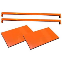 Abbasali Heavy Duty Metal Warehouse 4 Steps Racking Storage, Steel Shelf, 300kg Capacity per Shelf, Dimensions: 200 x 60 x 200cm, Blue And Orange