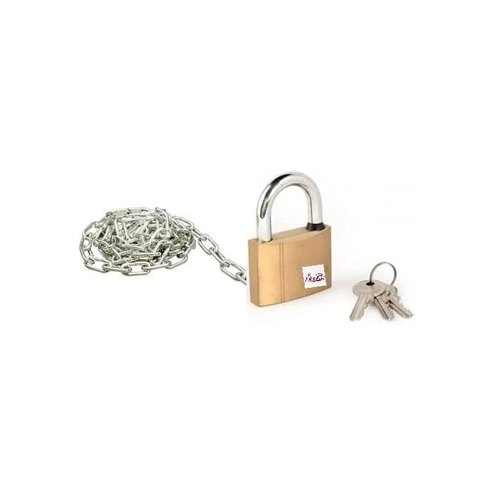 Abbasali 2-Meter GI Chain 8mm with 40mm Padlock Durable and Secure