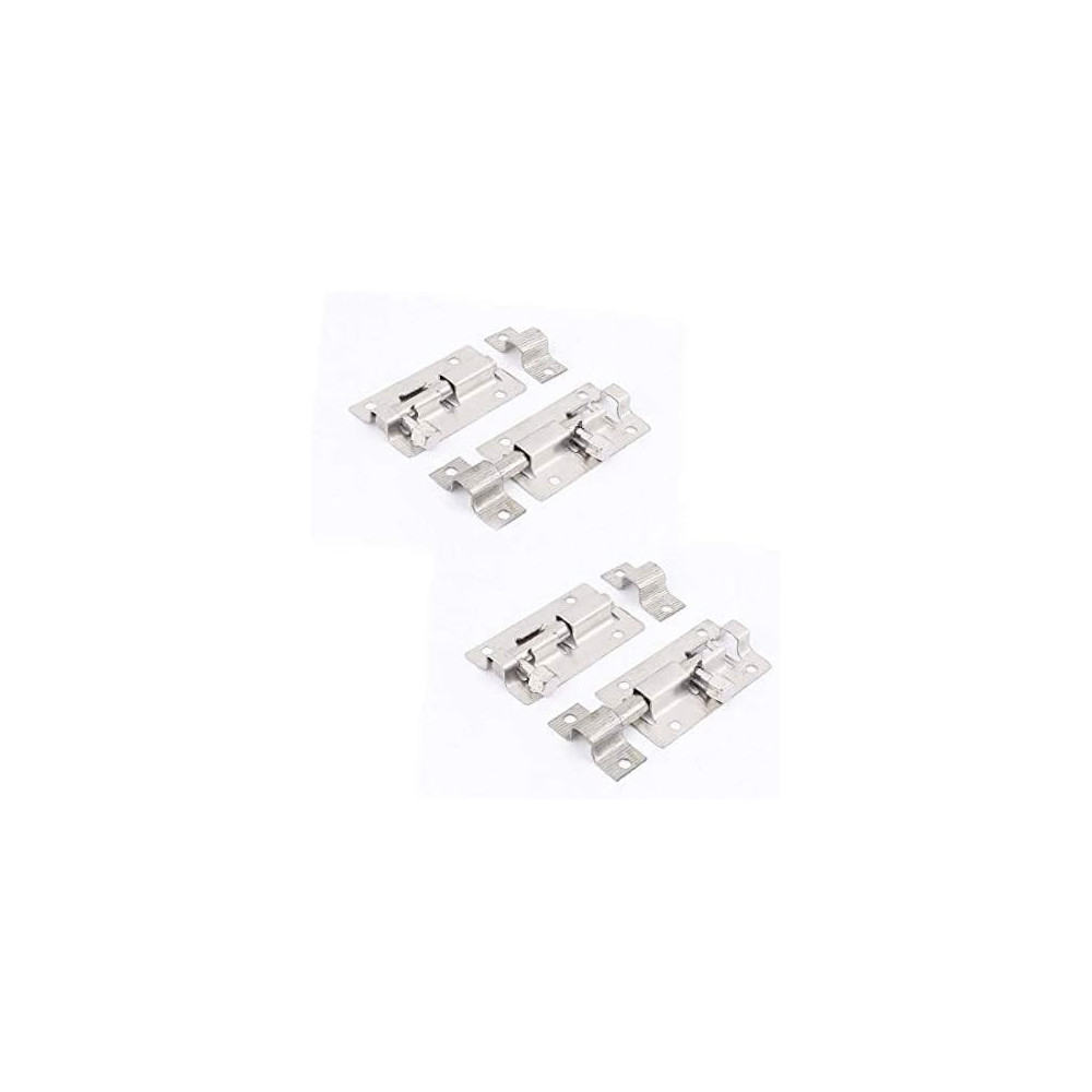 Abbasali 2 Inch Long Stainless Steel Door Padlock Sliding Latch Hasp Docking Connecting Bolt, 4pcs