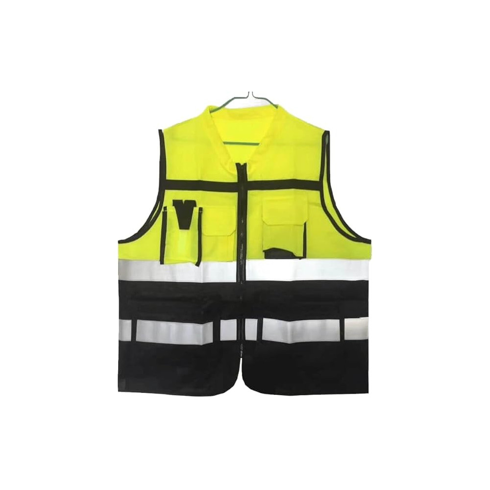 Abbasali Reflective Vest Safety Fabric 180 GSM with Pockets Style No. DLM, 5XL