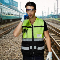 Abbasali Reflective Vest Safety Fabric 180 GSM with Pockets Style No. DLM, 5XL