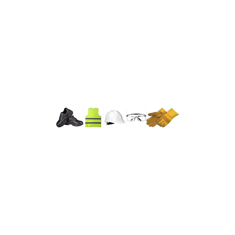 Abbasali Safety Kit for Men Includes Safety Shoes Safety Helmet Gloves Goggles and Jacket for Construction Cleaning Service Automobiles Maintenance, 40 EU