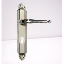 Abbasali Wooden Door Handle for Entrance and Interior Doors Vega Plate, Silver Model