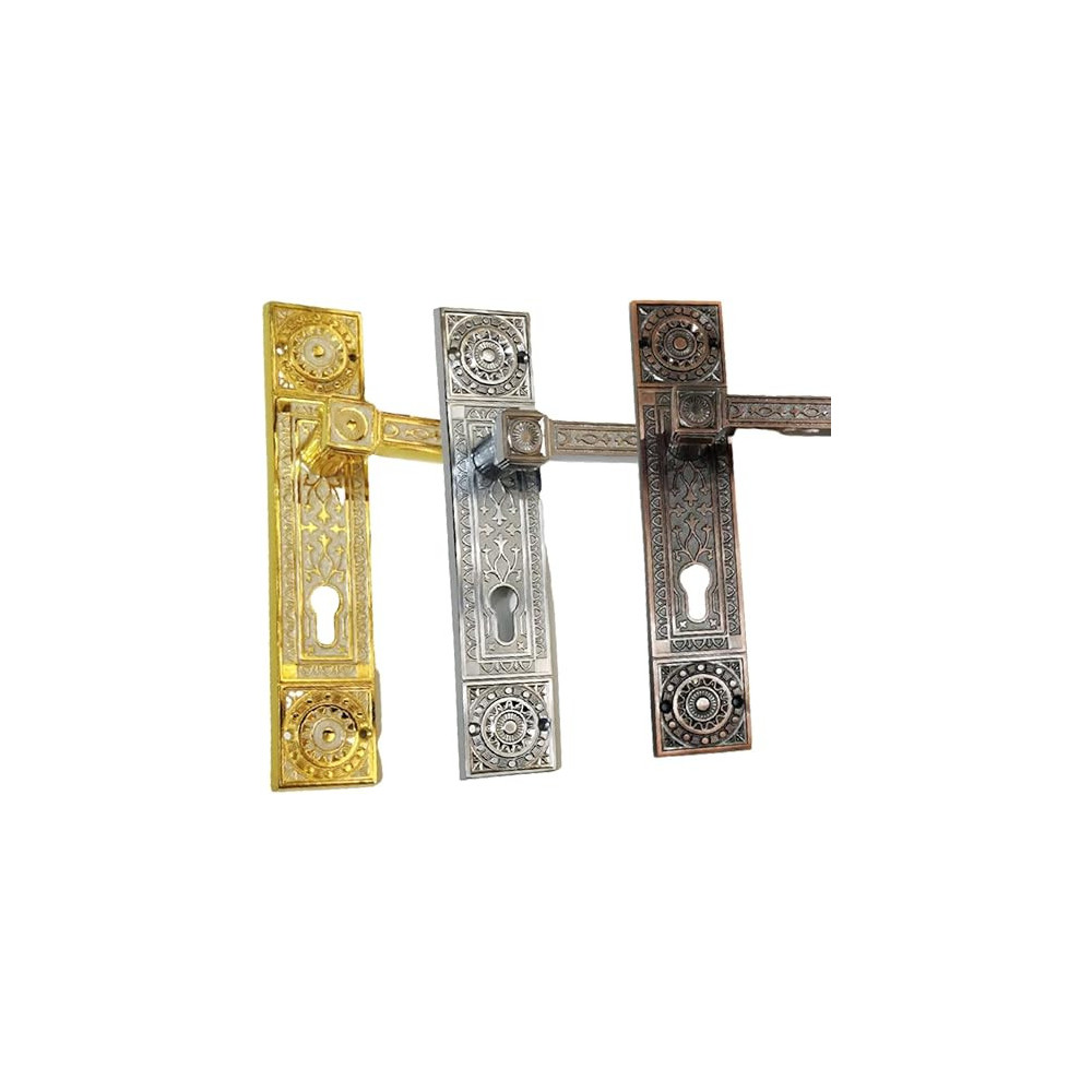 Abbasali Wooden Door Handle and Door Lock for Entrance and Interior Doors Model M23-K13, Chrome