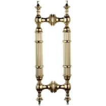 Abbasali Modern and Stylish Wooden and Glass Door Handles Sets of 2 Pieces All Sizes Available, 600mm, Black