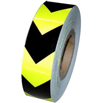 Sulfar Vehicle Night Reflective Safety Warning Tape Sticker in Green-Black Arrow Reflection for Car, Truck, and Bus