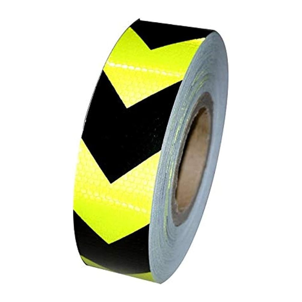 Sulfar Vehicle Night Reflective Safety Warning Tape Sticker in Green-Black Arrow Reflection for Car, Truck, and Bus