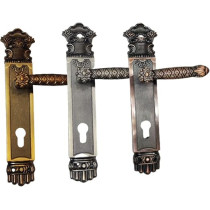 Abbasali Wooden Door Handle And Lock Set for Entrance And Interior Doors, Model M22-M97, Chrome