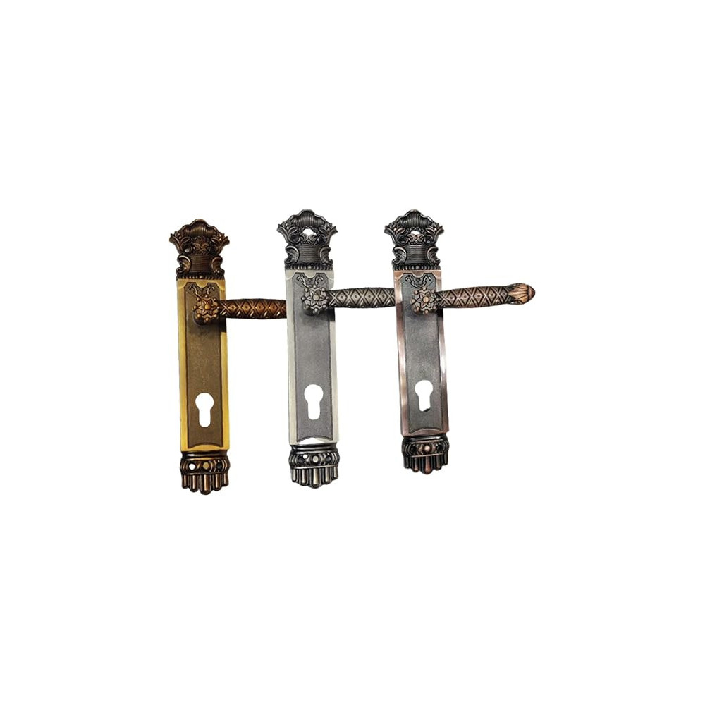 Abbasali Wooden Door Handle And Lock Set for Entrance And Interior Doors, Model M22-M97, Chrome