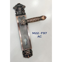 Abbasali Wooden Door Handle And Lock Set for Entrance And Interior Doors, Model M22-M97, Chrome
