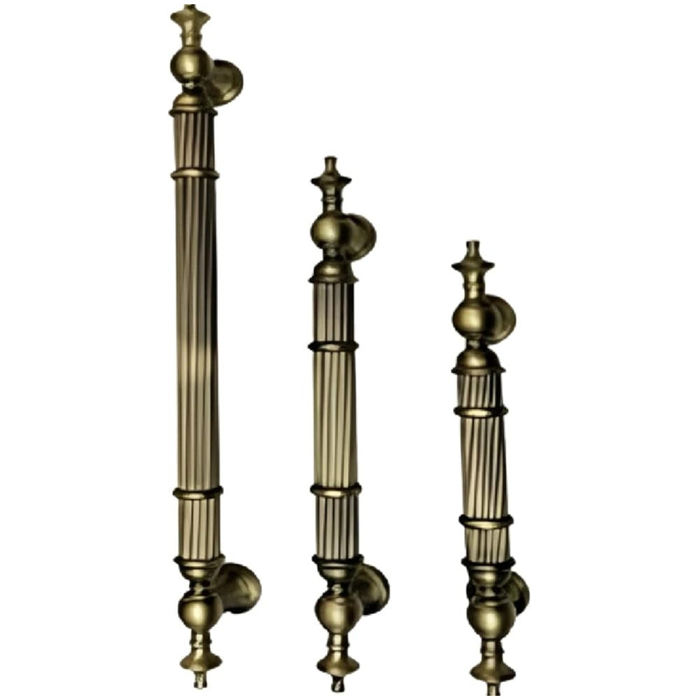 Abbasali Modern and Stylish Wooden and Glass Door Handles, Set of 2 Pieces, Model: FLINTA, 300MM