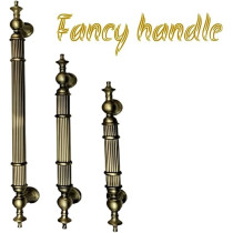 Abbasali Modern and Stylish Wooden and Glass Door Handles, Set of 2 Pieces, Model: FLINTA, 300MM