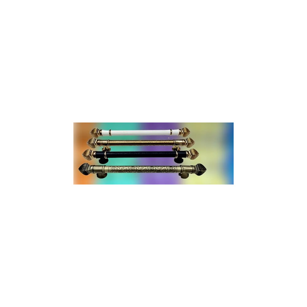 Abbasali Modern and Stylish Wooden and Glass Door Handles, Set of 2 Pieces, Model: Flotar Carvin, 800MM, White